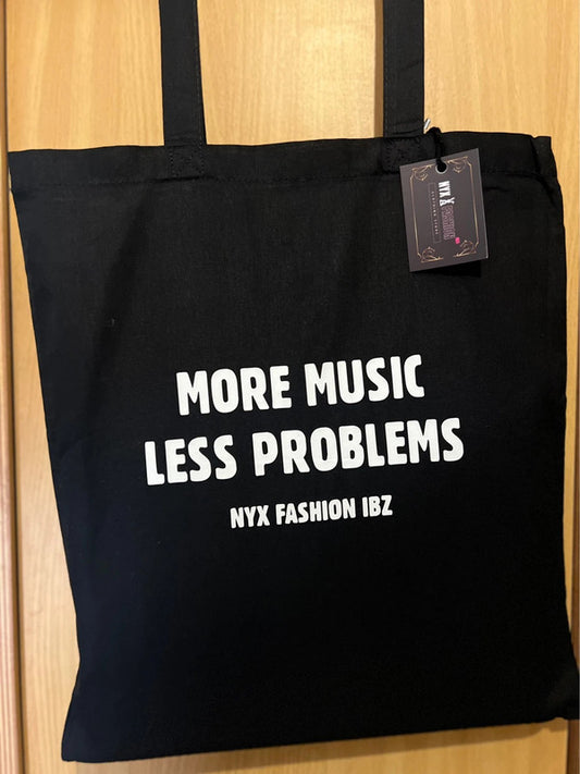Bolso tote negro More music less problems de Nyx Fashion Ibz