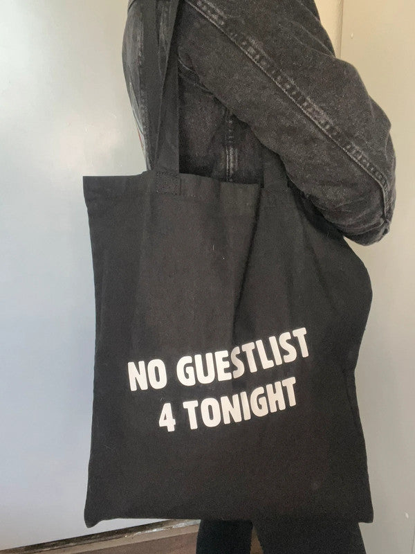 Tote bag negra No guestlist 4 tonight de Nyx Fashion Ibz