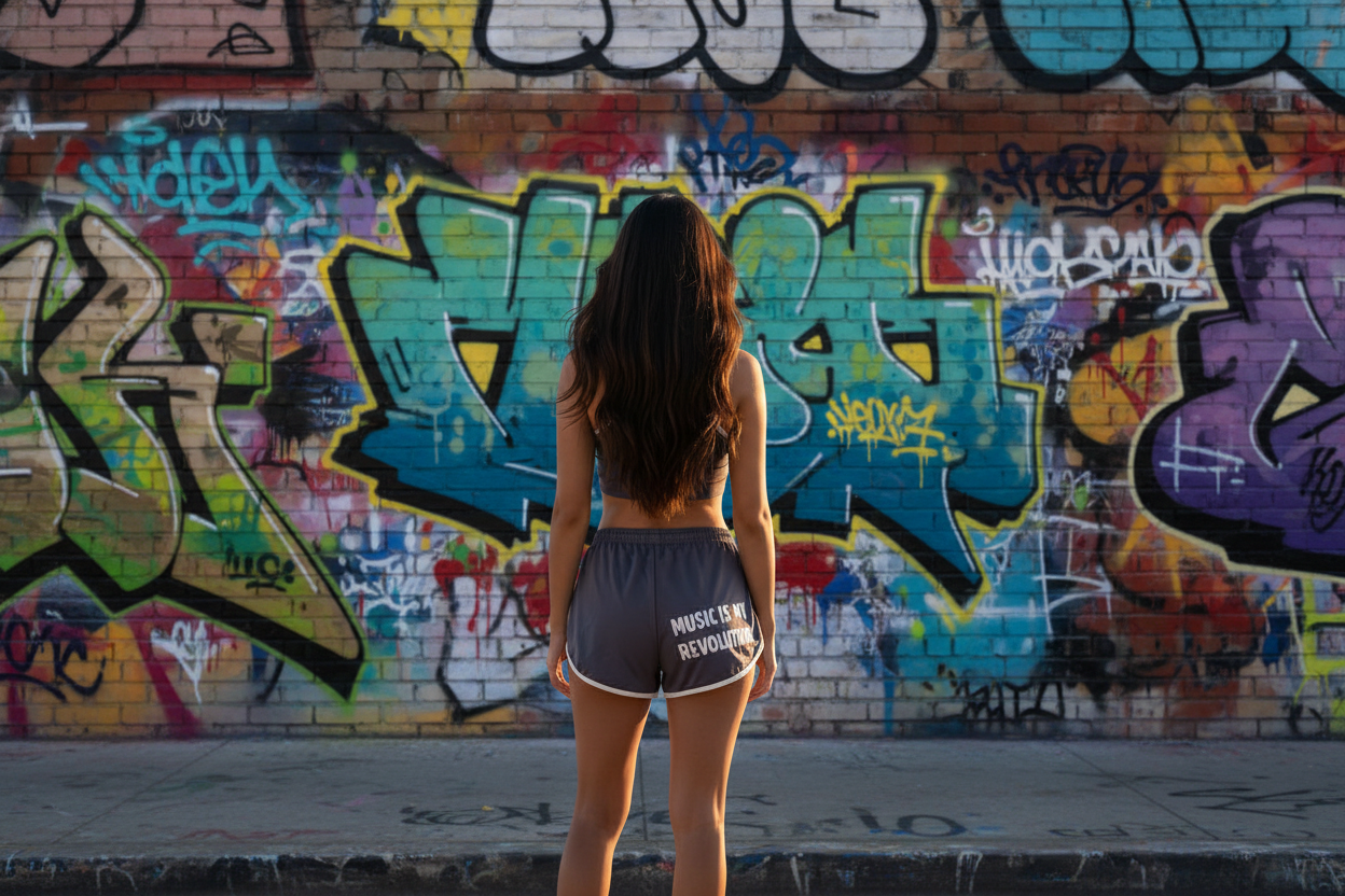 Shorts deportivos mujer Music is my revolution Nyx Fashion Ibz