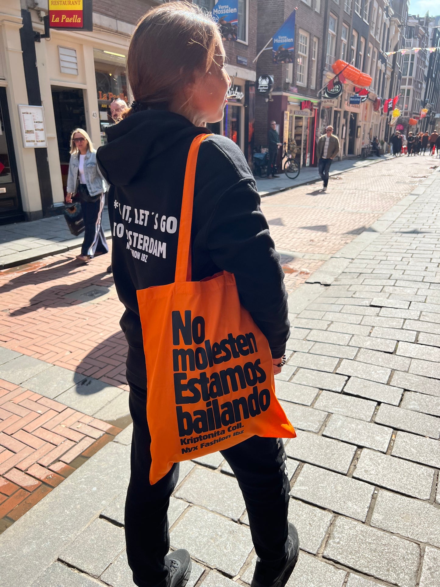 Bolsa Tote bag naranja no molesten estamos bailando kriptonita coll Nyx Fashion Ibz