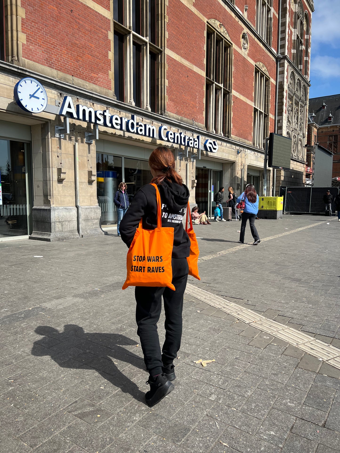 Tote bag naranja stop wars start raves Nyx Fashion Ibz