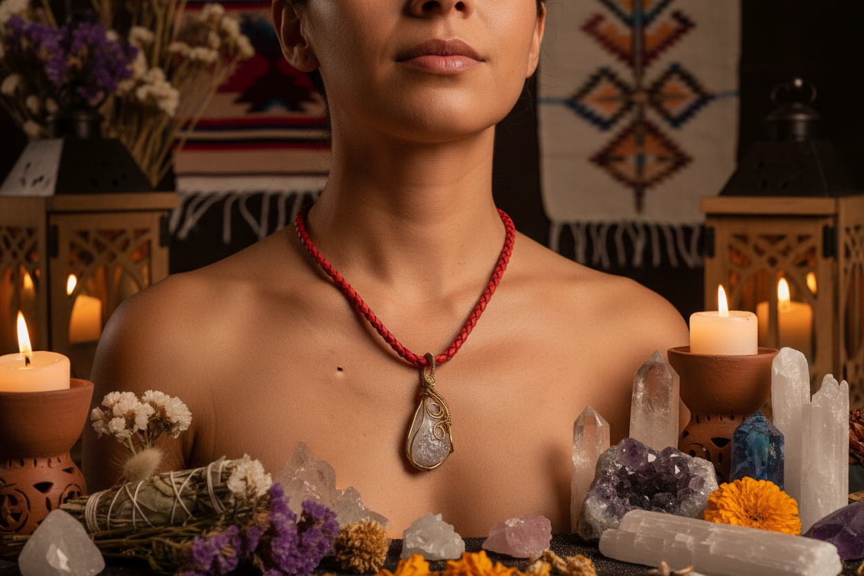 colgante geoda, artesanal, hecho a mano, amuletos mexicanos, piedras naturales 