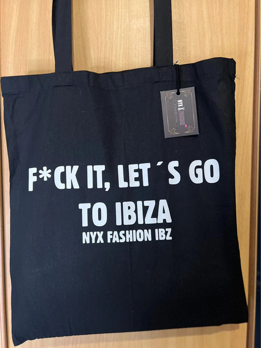 Tote bag Lets’s go to ibiza. 100% algodón