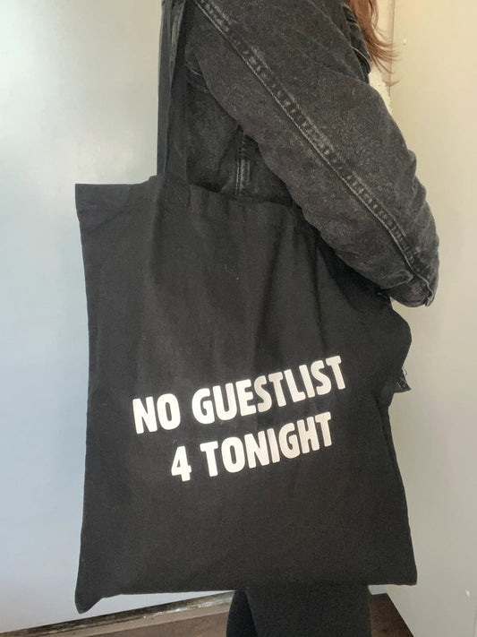 Tote bag negra No guestlist 4 tonight de Nyx Fashion Ibz