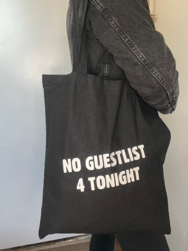 Tote bag negra No guestlist 4 tonight de Nyx Fashion Ibz