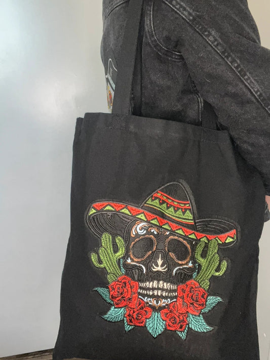Tote bag negra Sombrero Mexicano Cactus de Nyx Fashion Ibz