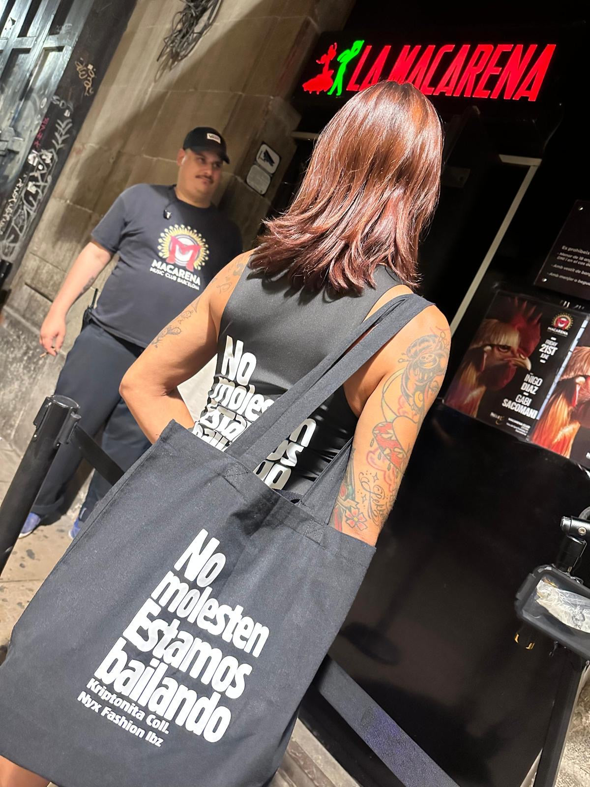 Tote bag unisex no molesten estamos bailando Kriptonita Coll. Nyx Fashion Ibz