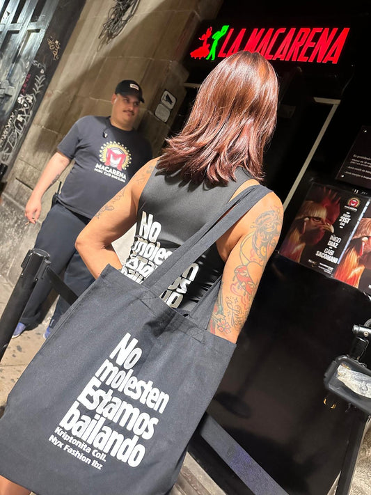 Tote bag unisex no molesten estamos bailando Kriptonita Coll. Nyx Fashion Ibz