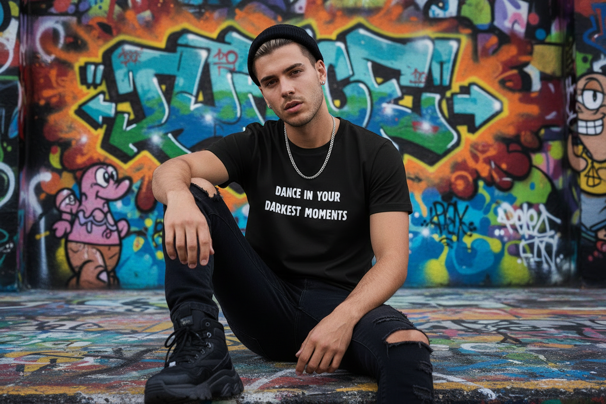 Camiseta manga corta algodón Dance in your darkest moments de Nyx Fashion Ibz