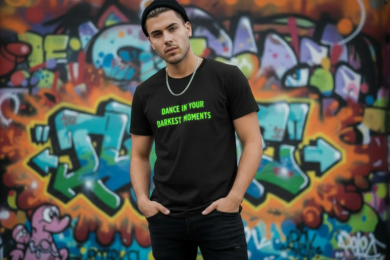 Camiseta manga corta algodón Dance in your darkest moments de Nyx Fashion Ibz