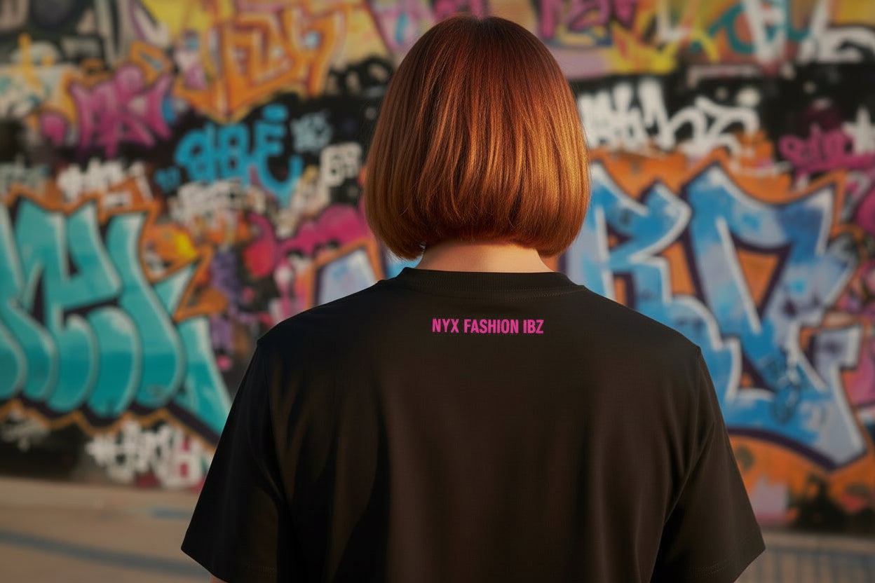 Camiseta Manga Corta Negra The real VIP is on the dancefloor Nyx Fashion Ibz