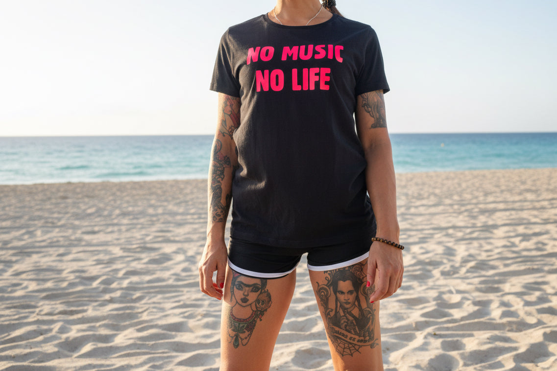 Camiseta no music no Life algodón nyx Fashion ibz
