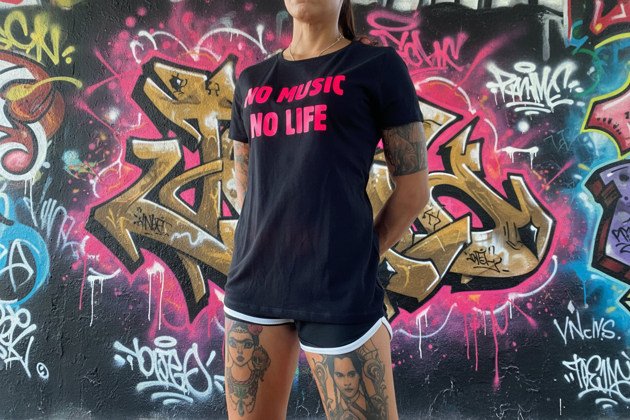 Camiseta no music no Life algodón nyx Fashion ibz