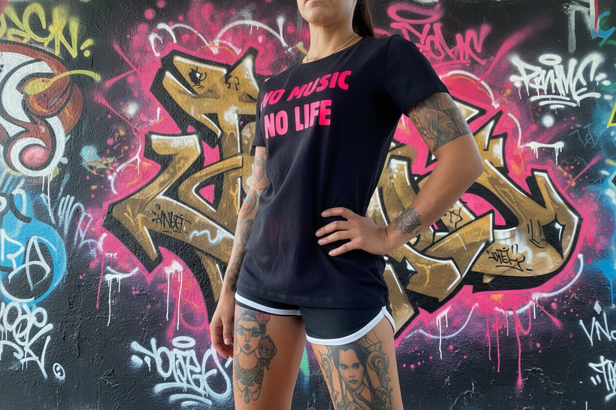 Camiseta no music no Life algodón nyx Fashion ibz