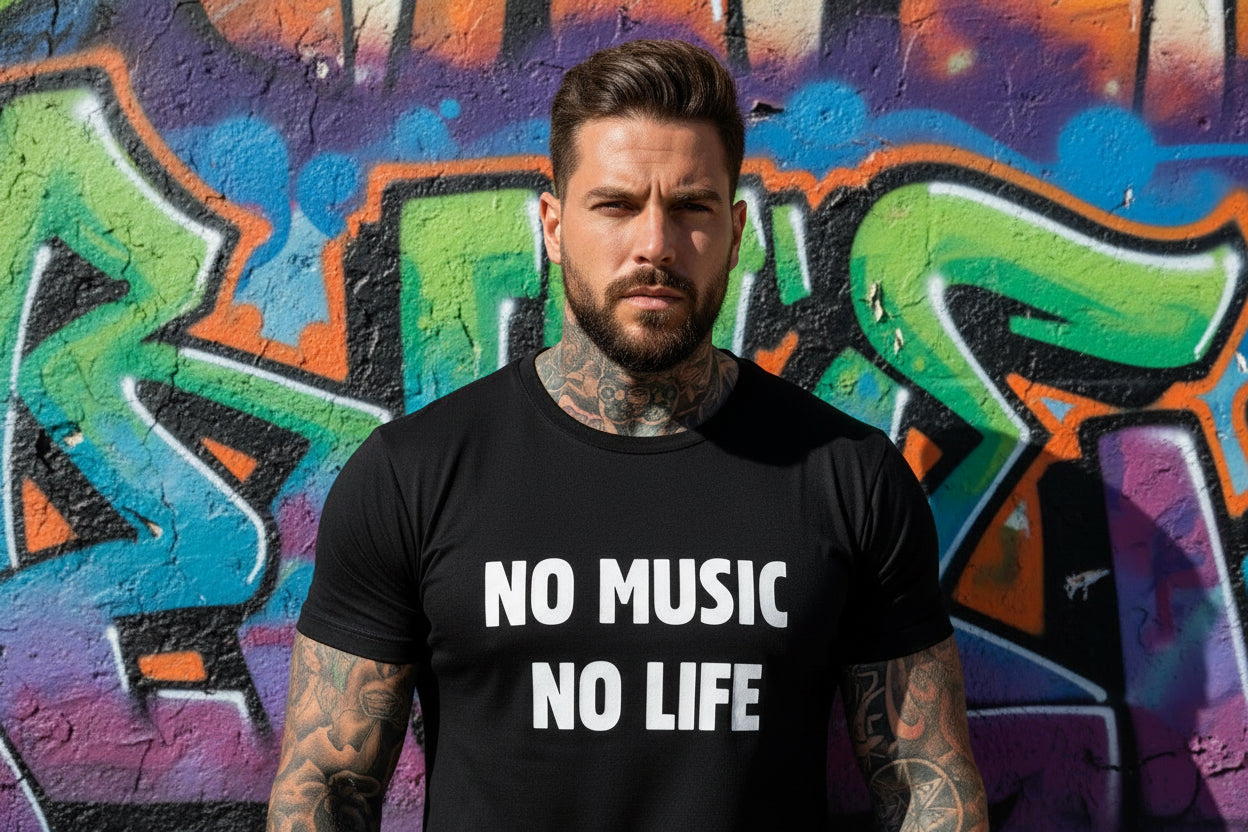 Camiseta no music no life Nyx Fashion Ibz