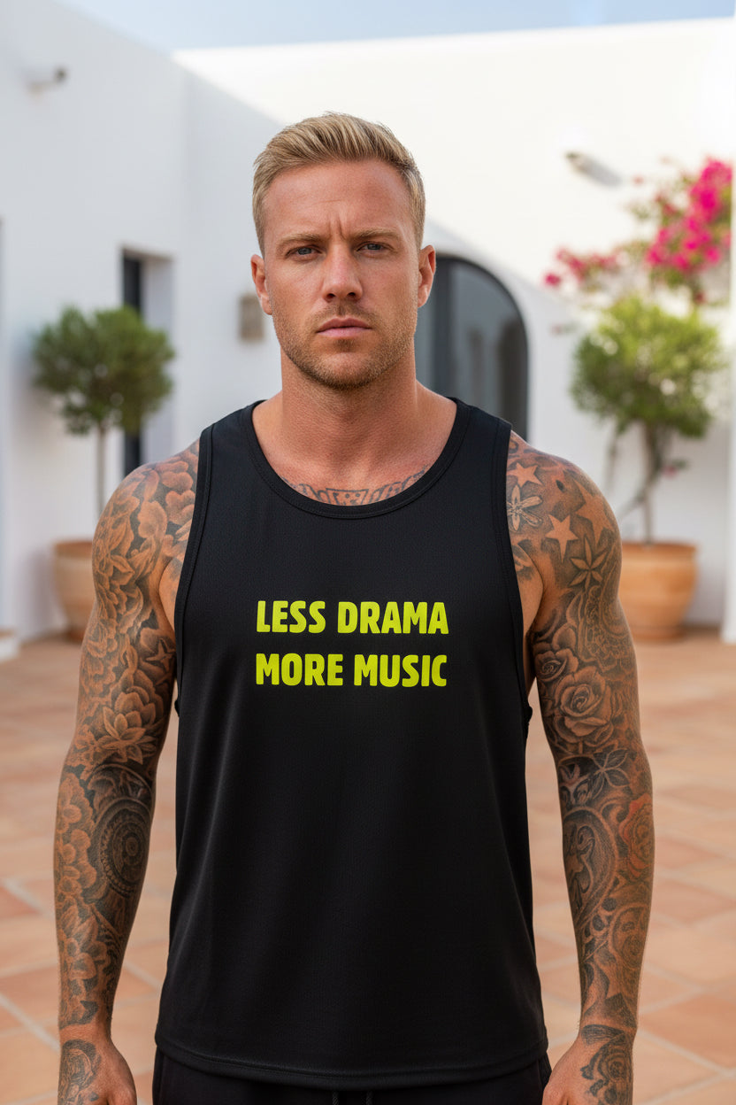 Camiseta sin mangas less drama more music Nyx Fashion Ibz