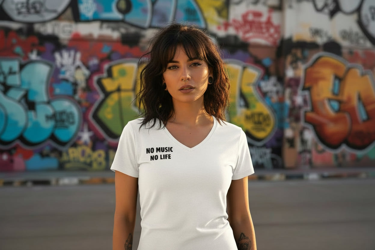 Camiseta No Music No Life | 100% Algodón | Festival Rave | Nyx Fashion Ibz