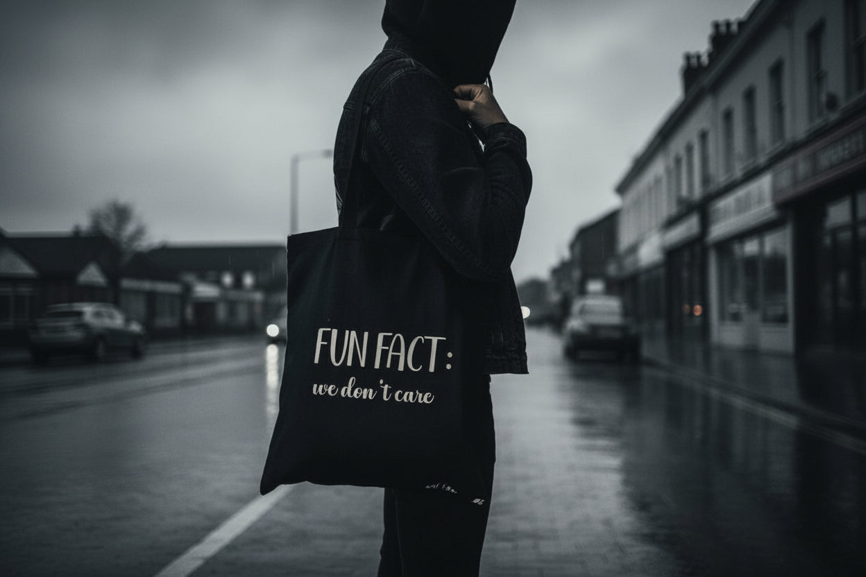 Tote bag fun fuct we Don’t care negra algodón nyx Fashion ibz