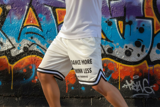 Shorts basket blancos deportivos largos dance more think Less