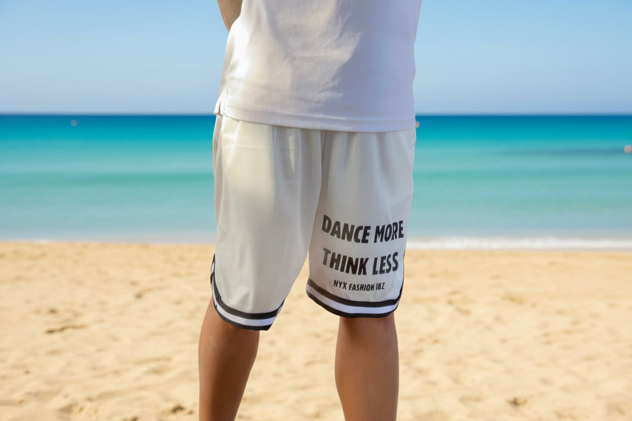 Shorts basket blancos deportivos largos dance more think Less