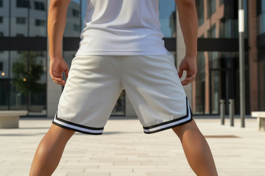 Shorts basket blancos deportivos largos dance more think Less
